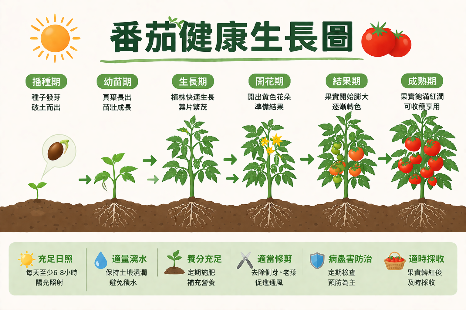 番茄健康生長圖