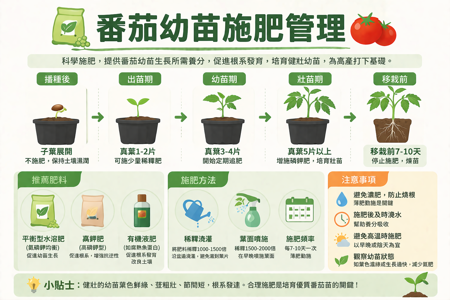 番茄幼苗施肥管理