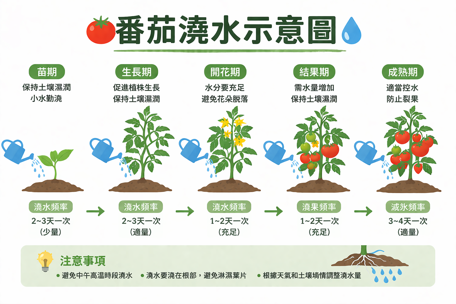 番茄澆水示意圖