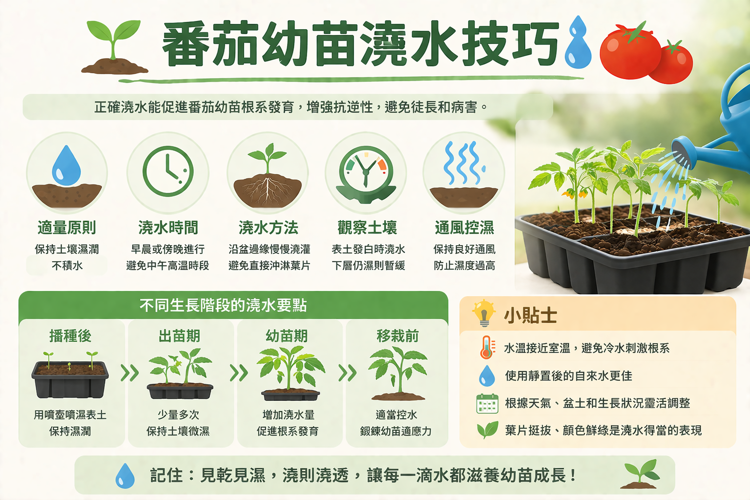 番茄幼苗澆水技巧