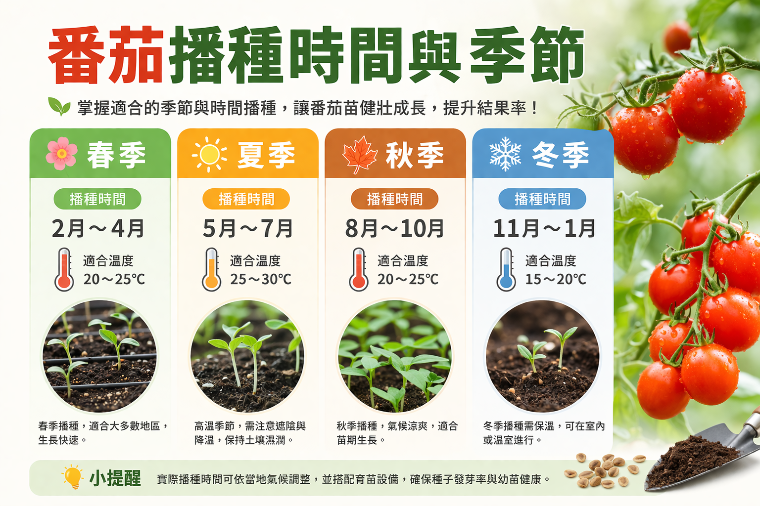 番茄播種時間與季節